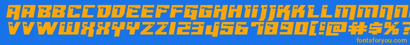 Dangerbotxtraexpand Font – Orange Fonts on Blue Background