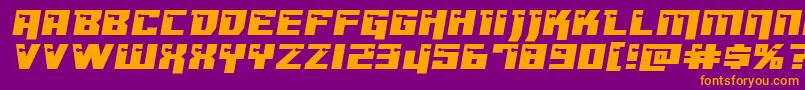Dangerbotxtraexpand Font – Orange Fonts on Purple Background