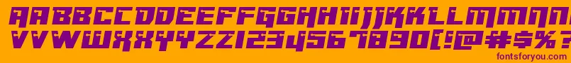 Dangerbotxtraexpand Font – Purple Fonts on Orange Background