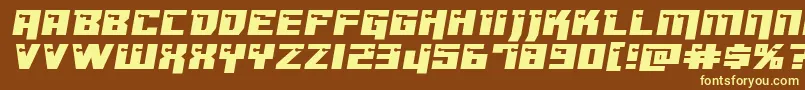 Dangerbotxtraexpand Font – Yellow Fonts on Brown Background