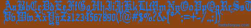 KrautTypeAFuck Font – Blue Fonts on Brown Background