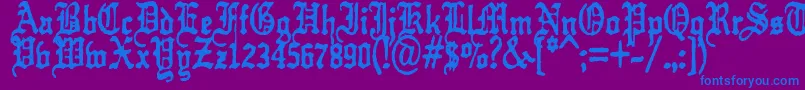 KrautTypeAFuck Font – Blue Fonts on Purple Background