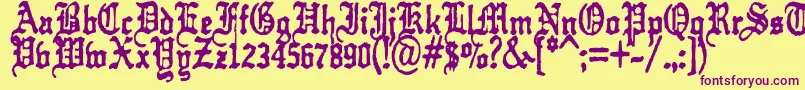 KrautTypeAFuck Font – Purple Fonts on Yellow Background