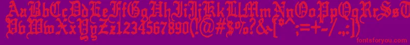 KrautTypeAFuck-Schriftart – Rote Schriften auf violettem Hintergrund