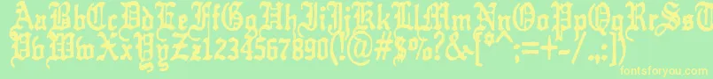 KrautTypeAFuck Font – Yellow Fonts on Green Background