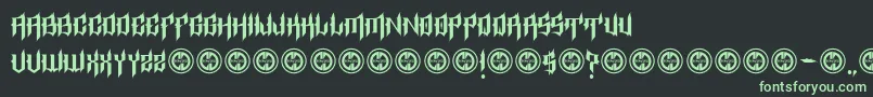 EpitaphRegular Font – Green Fonts on Black Background