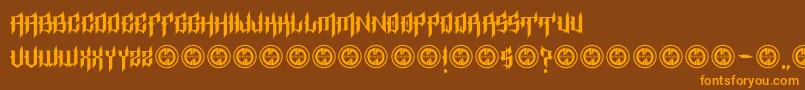 EpitaphRegular Font – Orange Fonts on Brown Background