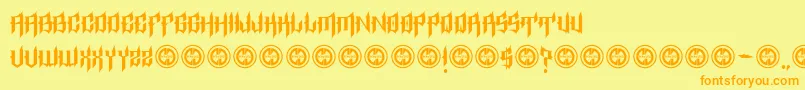 EpitaphRegular Font – Orange Fonts on Yellow Background