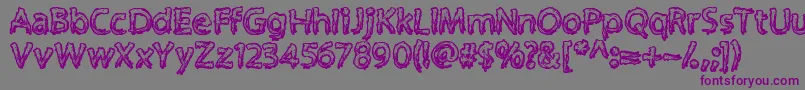 Supercreep-fontti – violetit fontit harmaalla taustalla