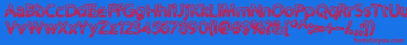 Supercreep-fontti – punaiset fontit sinisellä taustalla