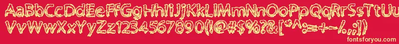 Supercreep Font – Yellow Fonts on Red Background