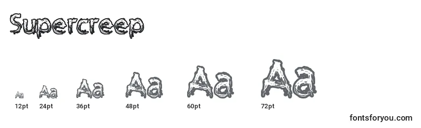 Supercreep Font Sizes
