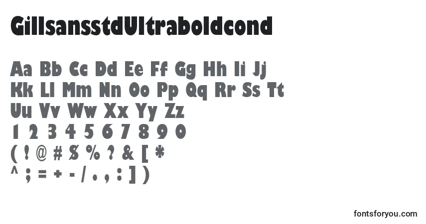Шрифт GillsansstdUltraboldcond – алфавит, цифры, специальные символы