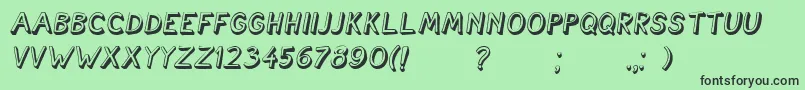 CartoonishItalic Font – Black Fonts on Green Background