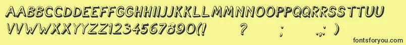 CartoonishItalic Font – Black Fonts on Yellow Background