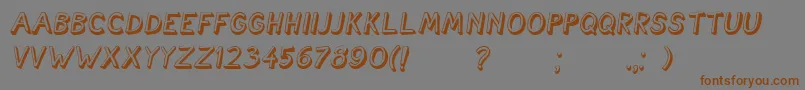 Шрифт CartoonishItalic – коричневые шрифты на сером фоне