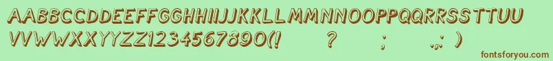 CartoonishItalic Font – Brown Fonts on Green Background