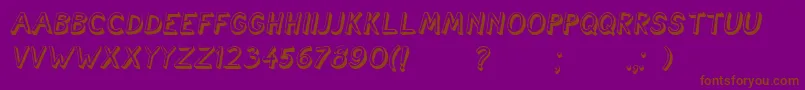 CartoonishItalic Font – Brown Fonts on Purple Background