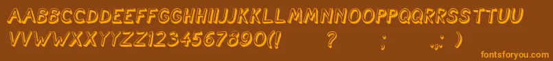 CartoonishItalic Font – Orange Fonts on Brown Background