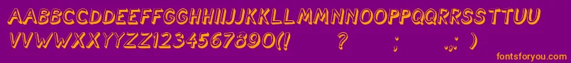 CartoonishItalic Font – Orange Fonts on Purple Background