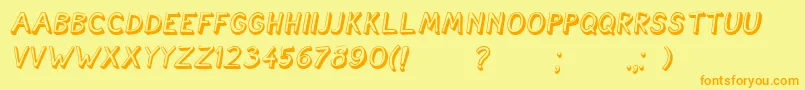 CartoonishItalic Font – Orange Fonts on Yellow Background