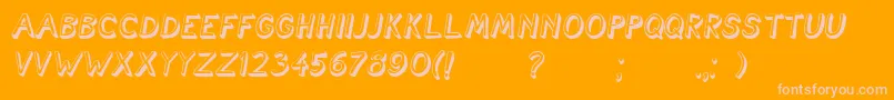 CartoonishItalic Font – Pink Fonts on Orange Background