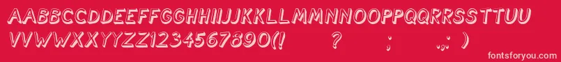 CartoonishItalic Font – Pink Fonts on Red Background