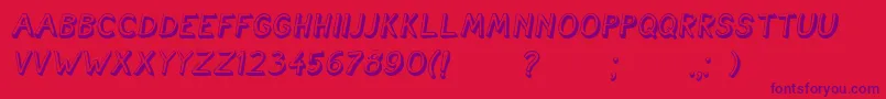 フォントCartoonishItalic – 赤い背景に紫のフォント