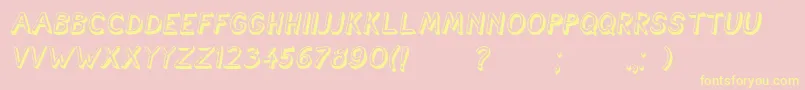 CartoonishItalic Font – Yellow Fonts on Pink Background