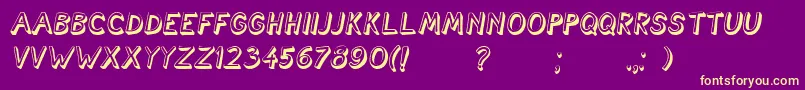 CartoonishItalic Font – Yellow Fonts on Purple Background