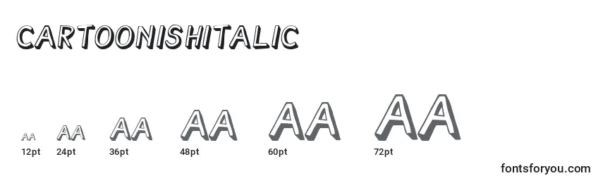 Размеры шрифта CartoonishItalic
