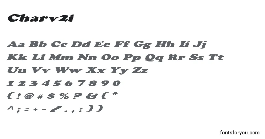 Schriftart Charv2i – Alphabet, Zahlen, spezielle Symbole