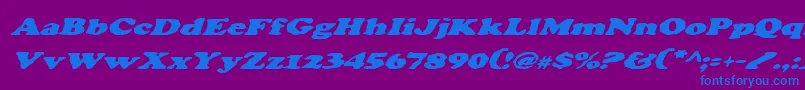 Charv2i-Schriftart – Blaue Schriften auf violettem Hintergrund