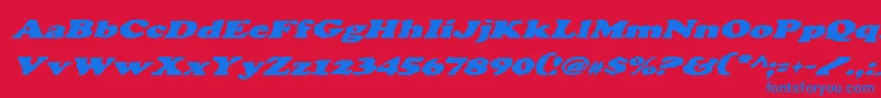 Charv2i Font – Blue Fonts on Red Background