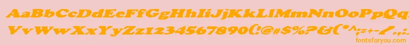 Charv2i Font – Orange Fonts on Pink Background