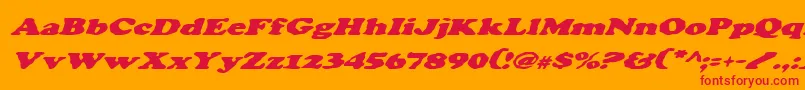 フォントCharv2i – オレンジの背景に赤い文字