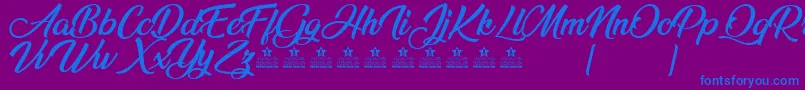 AnandaBlackPersonalUse Font – Blue Fonts on Purple Background