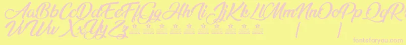 AnandaBlackPersonalUse-Schriftart – Rosa Schriften auf gelbem Hintergrund