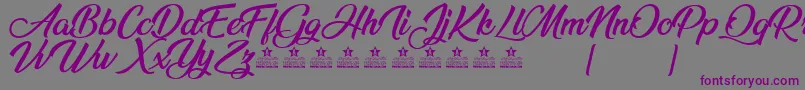 Шрифт AnandaBlackPersonalUse – фиолетовые шрифты на сером фоне