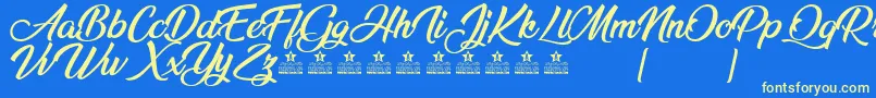 AnandaBlackPersonalUse Font – Yellow Fonts on Blue Background