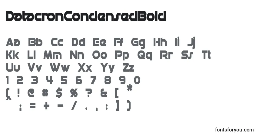 Шрифт DatacronCondensedBold – алфавит, цифры, специальные символы