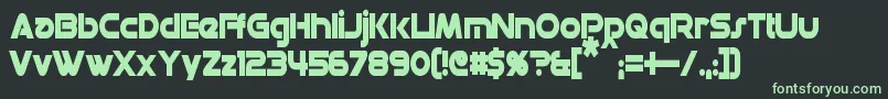 DatacronCondensedBold Font – Green Fonts on Black Background