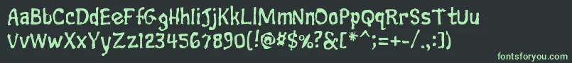 Trainwreck-fontti – vihreät fontit mustalla taustalla