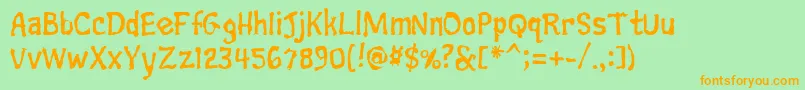 Trainwreck Font – Orange Fonts on Green Background