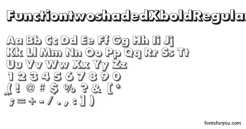 Шрифт FunctiontwoshadedXboldRegular – алфавит, цифры, специальные символы