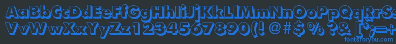 FunctiontwoshadedXboldRegular Font – Blue Fonts on Black Background