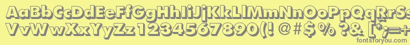 FunctiontwoshadedXboldRegular Font – Gray Fonts on Yellow Background