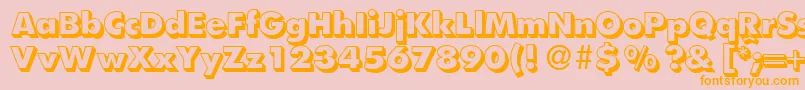 FunctiontwoshadedXboldRegular Font – Orange Fonts on Pink Background