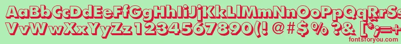 FunctiontwoshadedXboldRegular Font – Red Fonts on Green Background