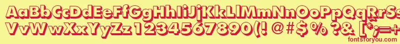 FunctiontwoshadedXboldRegular Font – Red Fonts on Yellow Background